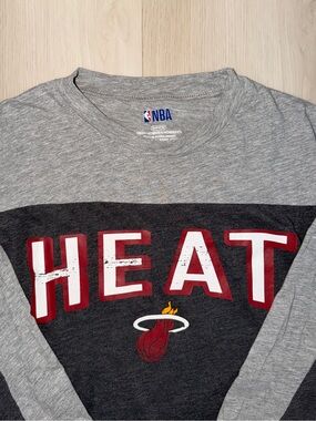 NBA Grey Miami Heat Long Sleeve Tee